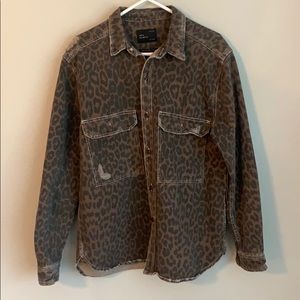 Zara Denim leopard print shirt